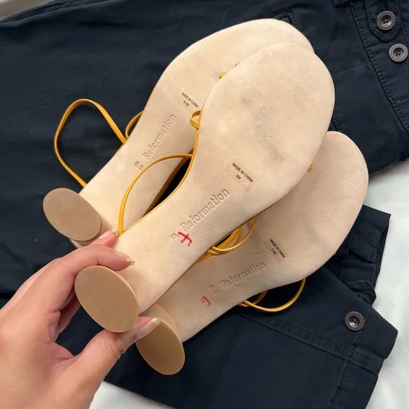 NWOT Reformation Rachel Heeled Sandal ✨🍊 - Picture 5 of 5